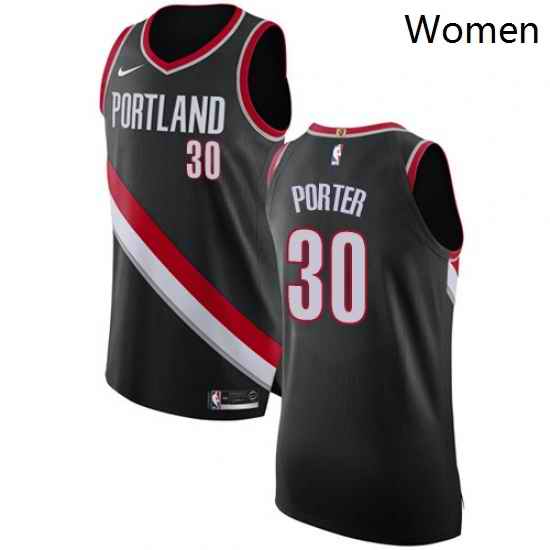 Womens Nike Portland Trail Blazers 30 Terry Porter Authentic Black Road NBA Jersey Icon Edition